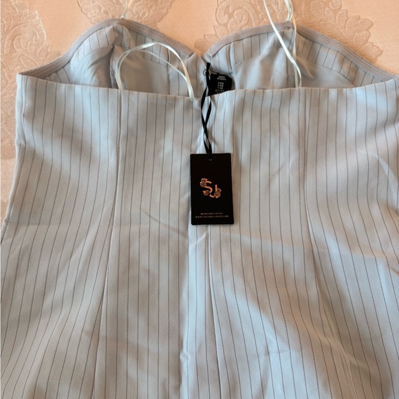 Sincerely Jules White and sky blue Corset Top and skirt/pants - Picture 3 of 7